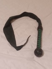 Green Suede Leather Dragon Tail Flogger Whip BDSM