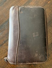 FRANKLIN COVEY Full Leather Compact Size Planner/Binder 6 Rings w/ Bonus Items