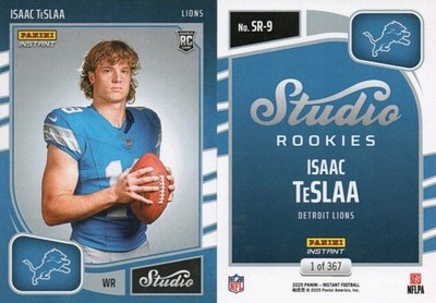 ISAAC TESLAA 2025 Panini Instant STUDIO ROOKIES RC SP DETROIT LIONS PR/367  