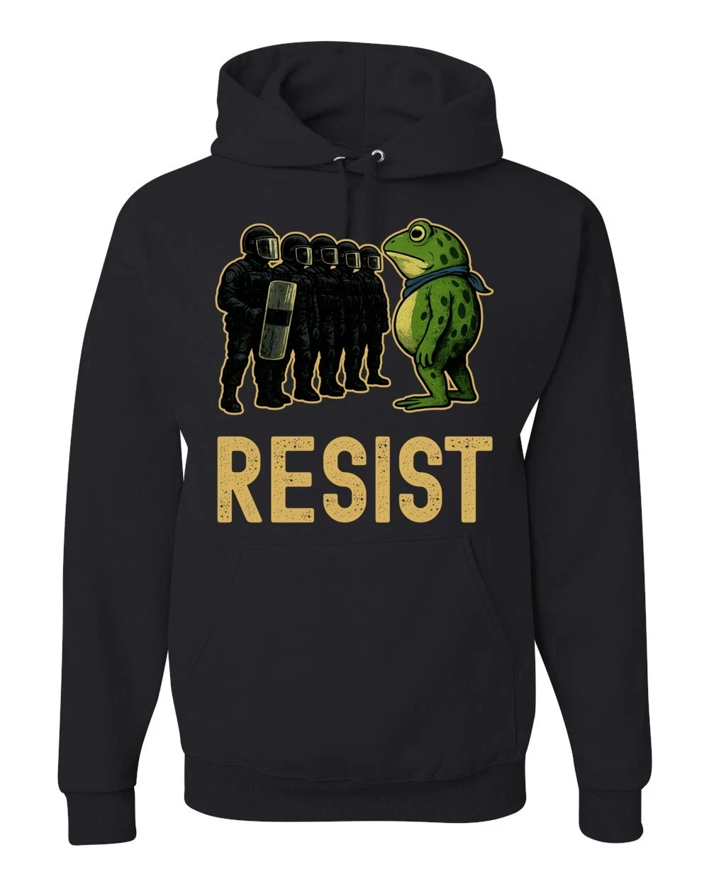 Frogs Against Fascism, Portland Frog, Resist Frog, Protest Pullover Hoodie