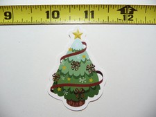 GARLAND WRAPPED CHRISTMAS TREE SMALL STICKER DECAL WINTER HOLIDAYS CHRISTIAN FUN