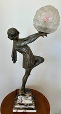 Wonderful Vintage c1920s Art Deco Carlier Paris Spelter Dancing Girl Table Lamp