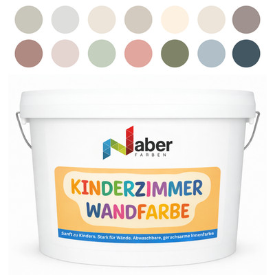 Kinderzimmer Wandfarbe, Innenfarbe, Geruchsarm, Abwaschbar, Farbwahl  - MATT