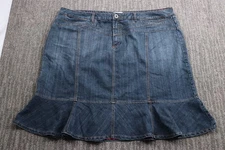 Venezia Mindi Denim Skirt Plus Size 28(48x26) Stretch Dark Wash Mid-rise Boho