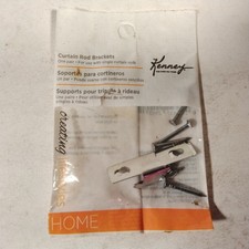 Kenney Curtain Rod Brackets One Pair For Use With Single Curtain Rods