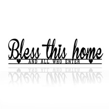Bless This Home Wall Decor, Blessed Wall Decor, Black Metal Bless This Home S...