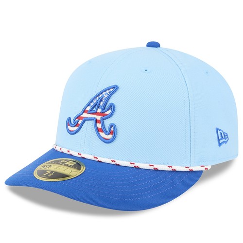 Herren New Era Hellblau/Blau Atlanta Braves 2025 Fourth of July Low Profile