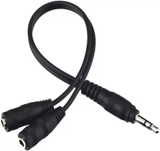 ienza Headphone Splitter for 2 Headphones/Aux 1 in 2 Out / 1 Audio... 