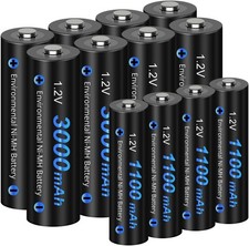 CITYORK Rechargeable Batteries AA AAA 1.2V Ni-MH Batteries (8 x 3000mAh AA Batt 3.36 per battery