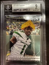2022 Panini Chronicles Photogenic #PH33 Ahmad "Sauce" Gardner Teal Rookie BGS 9
