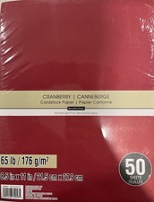Recollections Cardstock Paper 8 1/2" x 11" 50 Sheets 65 lb Cranberry Art