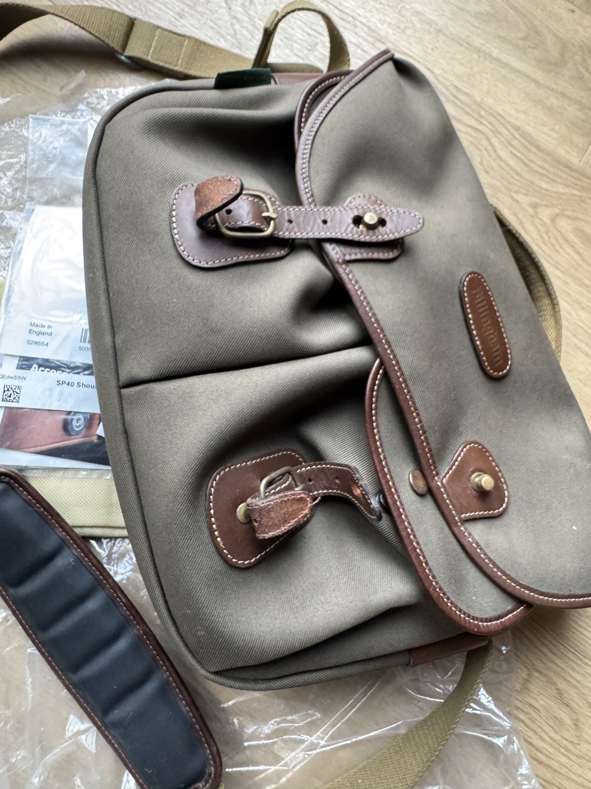 Billingham Hadley Pro Camera Bag - Sage FibreNyte/Chocolate  + shoulder pad
