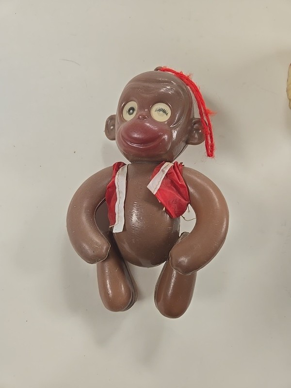 Winky Blinky Monkey Doll with Lenticular Eyes • Blown Plastic • Hong Kong
