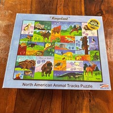 Jr RangerLand North American Animal Tracks 48 Piece Puzzle 24x18 Kids Education