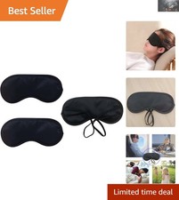 3-Piece Soft Black Sleep Masks - Lightweight Eye Covers for Travel and Rest
