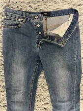 APC Jeans Mens 28 Blue Petit Standard Slim Straight Denim Button Fly