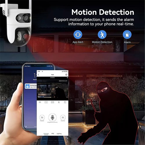 Profi Kamera Dual ÜBERWACHUNGSKAMERA Outdoor 6MP WLAN WIFI IP CAMERA Set AUßEN - Bild 10 von 13