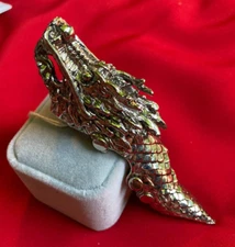 Oriental Fire Dragon Full Finger Rock and Roll Ring Size 8.5