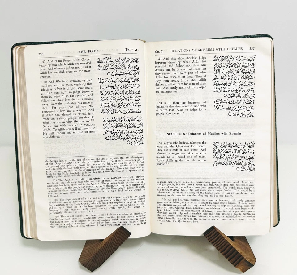 Raro 1951 El Sagrado Corán por Maulana Muhammad Ali | Árabe/Inglés | Página Dorada Foto 3 de 4