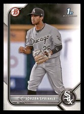2022 Bowman Draft Jordan Sprinkle #BD-183 FBC Chicago White Sox
