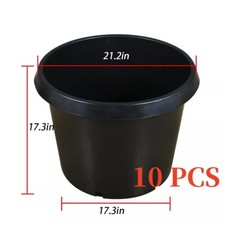 10 Pack 20 Gallon Plastic Nursery Pots Heavy Duty Garden Plant Nutrition Pots