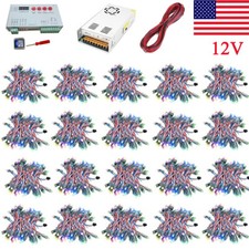 1000pcs DC12V WS2811 LED Pixels Light 12mm Addressable RGB Digital IP68 Full Kit