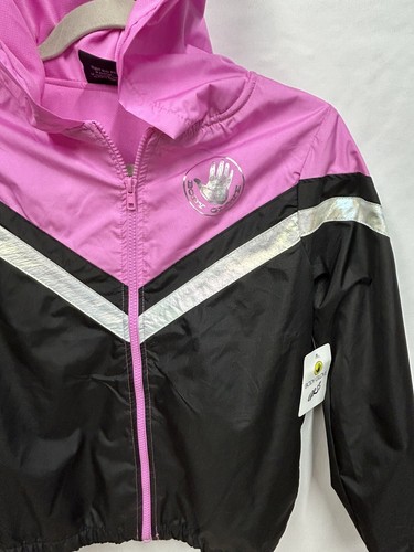 NWT Body Glove Girls 12 Windbreaker Retro Pink Black Stripe Logo - Picture 3 of 12