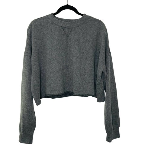 colsie Womens Grey Cropped long sleeve 