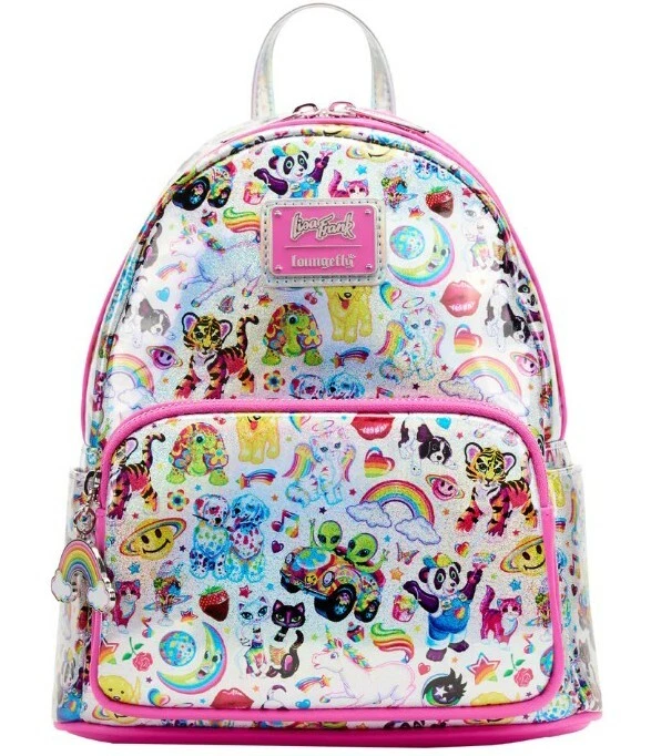 Mini Mochila Holográfica Prisma Pegatinas Retro Años 90 Loungefly Lisa Frank Mujer 