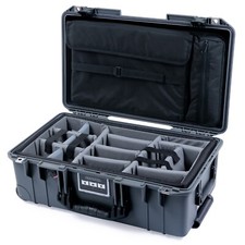 Charcoal  Black Pelican 1535 Air case with dividers grey and computer Pouch.