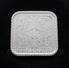 WESTERN SADDLE HEADSTALL HORSE TACK BRIGHT SILVER ROPE EDGE CONCHO screw back