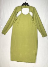 Black History Month Sammy B Women's Long Sleeve Cut Out Bodycon Dress Green 3X