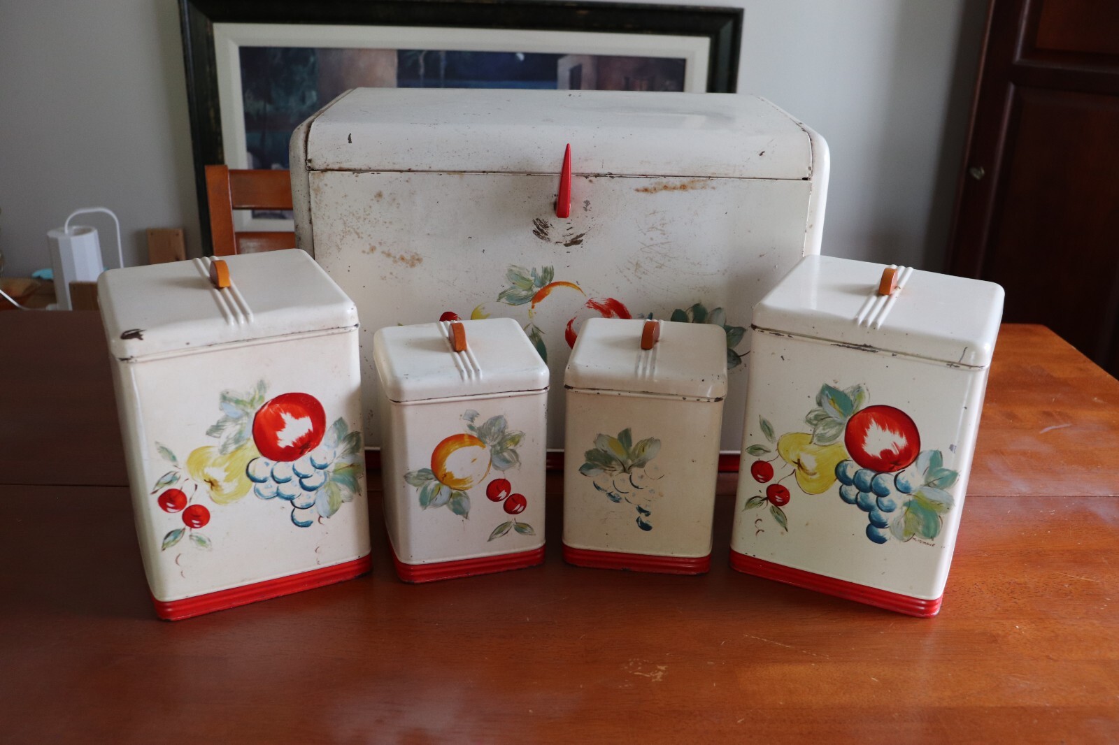 Vintage KREAMER Bread Box and Canister Set. 1950's. 5 Pieces. RARE! eBay