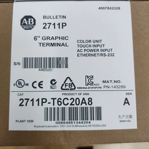 Allen-Bradley 2711P-T6C20A SER D Panelview Plus 600 AB 2711PT6C20A spedizione gratuita - Foto 1 di 2