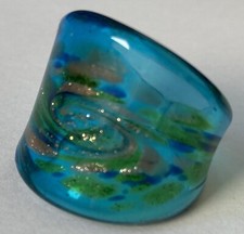 Unikat - Glasring Aquamarine Größe 54 ( NEU )