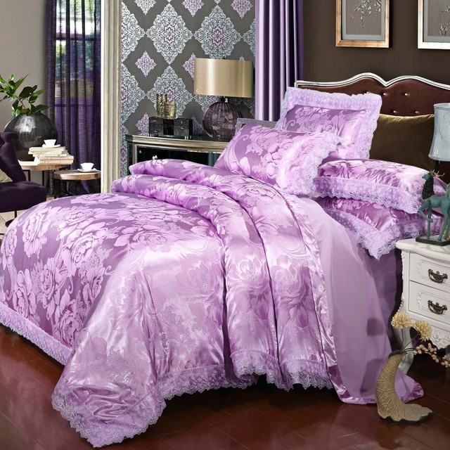 Europe Satin Jacquard Luxury Bedding Sets Queen King Size ...