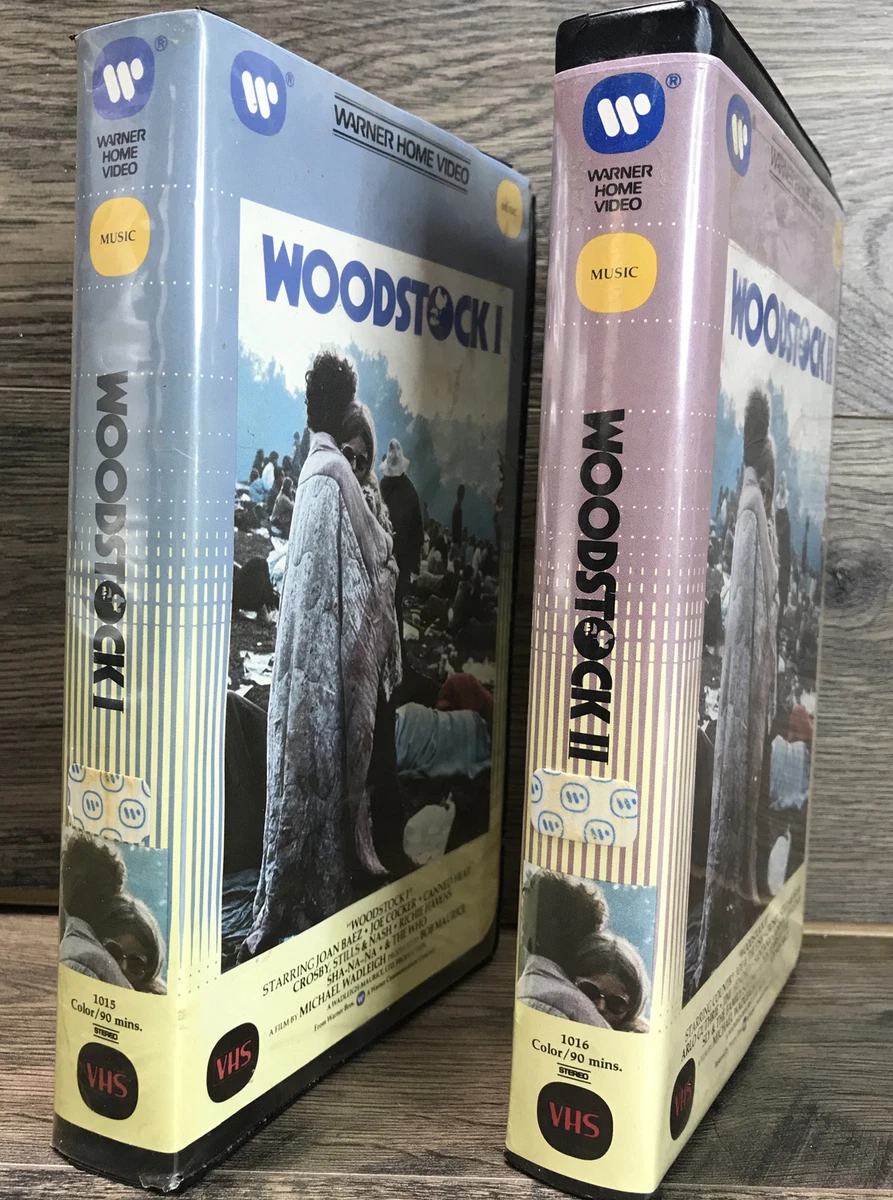 WOODSTOCK 1 VHS & WOODSTOCK 2 VHS Warner Home Video 2 Tape Set 1970 RARE Videos