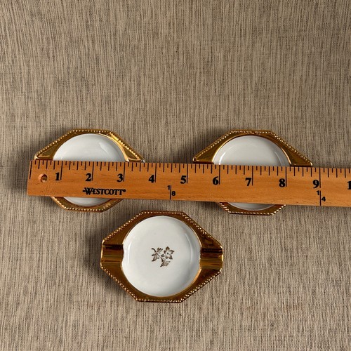 Fr. Baviera vintage Posacenere St. bordo oro set di 3 Germania - Foto 7 di 7