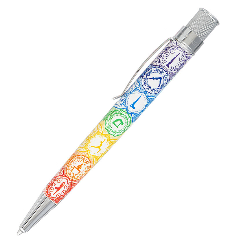 Stylo à Bille Retro 51 Yoga Chakra Ohm Rainbow - Design Rétro - Neuf Sous Tube