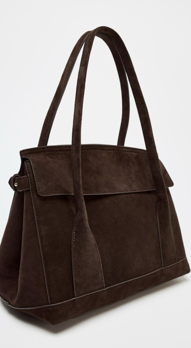 ZARA LEATHER CITY BAG BROWN NEW FW24/25 REF. 6069/510/700