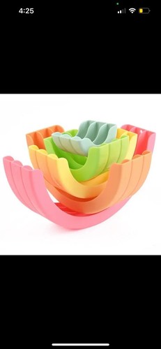 Spark Create Imagine 6-Piece Stacking Rainbow Cloud Toy, for Age Group 6m+ - Picture 9 of 14