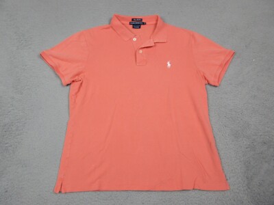 Ralph Lauren Polo Shirt Boys Large Peach Rugby Casual Golf