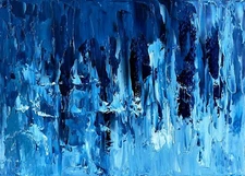 Water Painting Abstract Original Impasto Oil Painting Ocean 10x14" signed