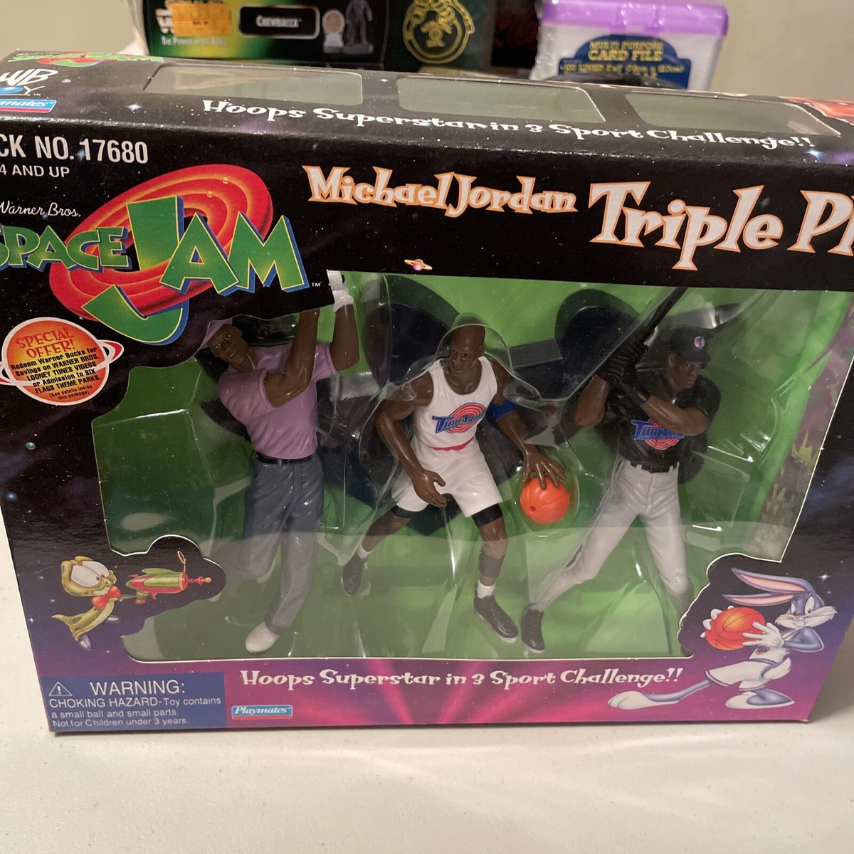 Vintage 1996 Space Jam Michael Jordan Triple Play 3 Figure Vintage 1996 Space Jam Michael Jordan Triple Play 3 Figure