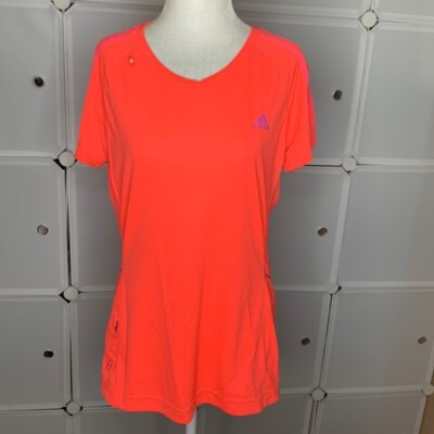 Adidas Supernova Short Sleeve Top Size Large Bright Coral
