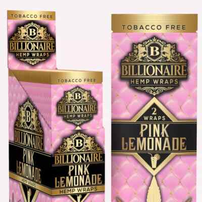 Billionaire Wraps - Pink Lemonade Rolling Paper - (Box of 25 Pouches)