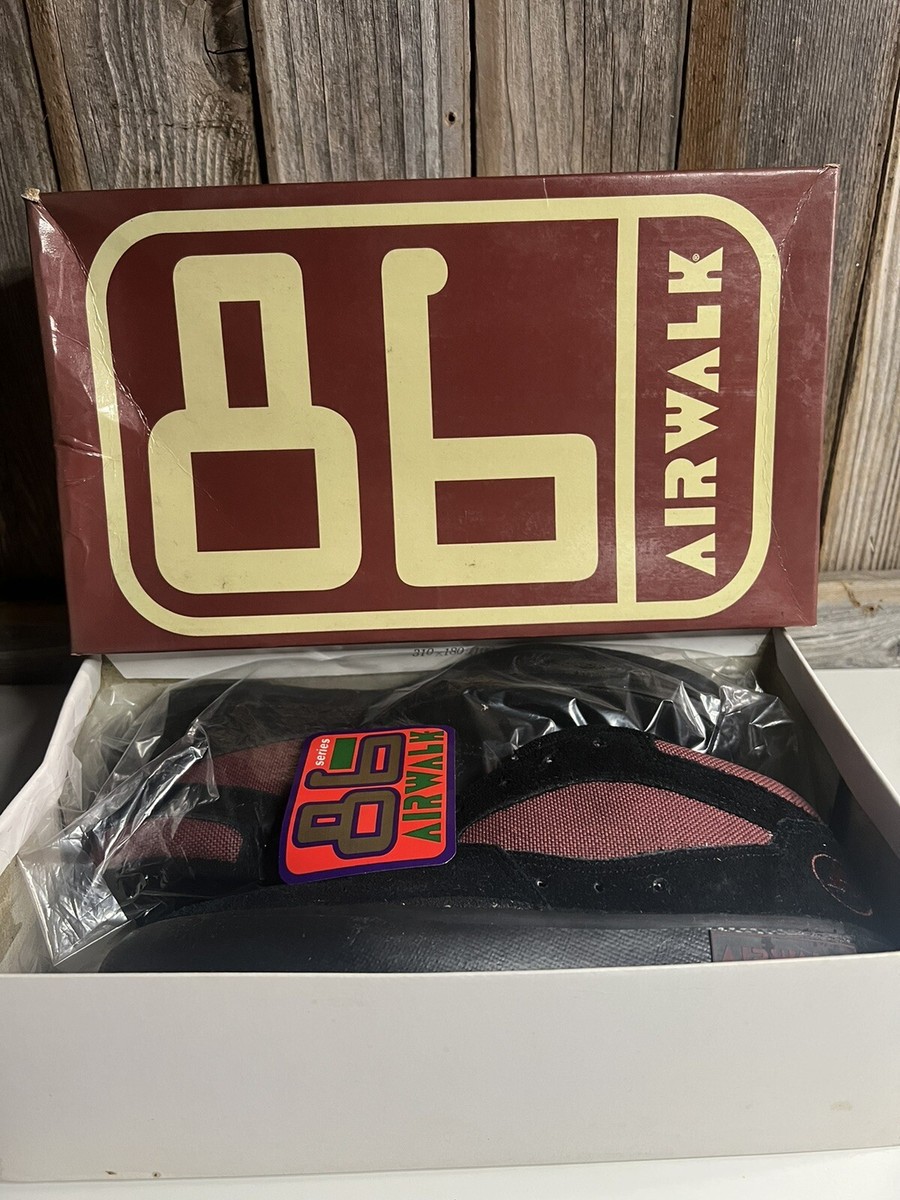 Size Airwalk NOS 86 BEND Skate Shoes Vintage 80s 90s RARE Retro NIB  Burgundy