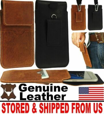 # HANDY GENUINE LEATHER WAIST POUCH & CARD POCKET CASE COVER FOR SAMSUNG PHONES