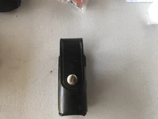 Dutyman Plain Black Leather 2 Oz OC Mace Pepper Spray Holder #3611