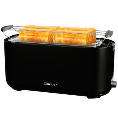 Clatronic 4 Scheiben-Langschlitztoaster TA 3802 schwarz, Cool-Touch-Gehäuse, NEU